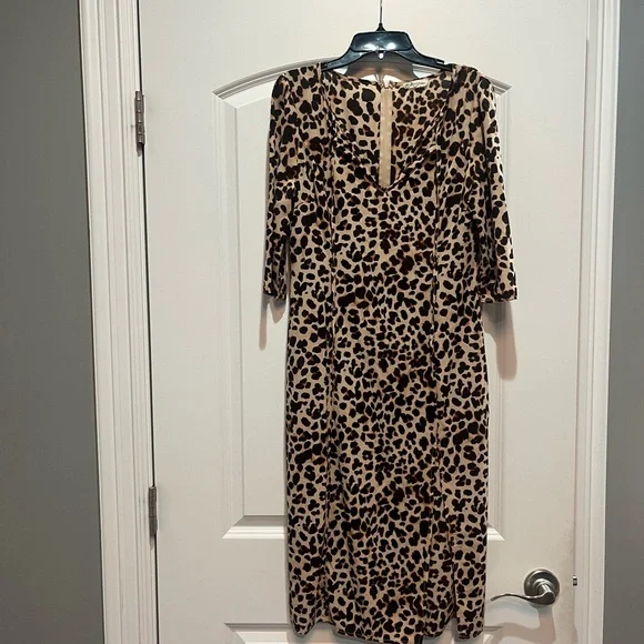 FOR LOVE & LEMONS LEOPARD PRINT MIDI LENGTH DRESS Side Slit Small - Picture 2 of 4